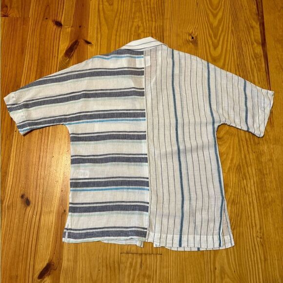 Rails Finley Shirt Mixed Agean Blue Stripe Linen Blend Women’s SIZE SMALL - Picture 14 of 14
